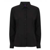 Henbury Ladies Long Sleeve Wicking Shirt - Black Size 4XL/22