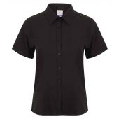 Henbury Ladies Short Sleeve Wicking Shirt - Black Size 4XL/22