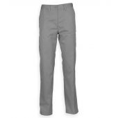 Henbury 65/35 Flat Fronted Chino Trousers - Steel Grey Size 44/U