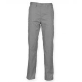 Henbury Ladies 65/35 Flat Fronted Chino Trousers - Steel Grey Size 22/L
