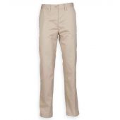 Henbury Ladies 65/35 Flat Fronted Chino Trousers - Stone Size 22/L