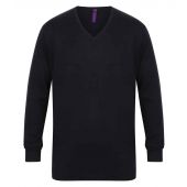 Henbury Lightweight Cotton Acrylic V Neck Sweater - Navy Size 4XL