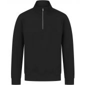 Henbury Unisex Sustainable 1/4 Zip Sweatshirt - Black Size 4XL