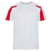 AWDis Cool Contrast Wicking T-Shirt - Arctic White/Fire Red Size S