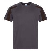 AWDis Cool Contrast Wicking T-Shirt - Charcoal/Jet Black Size XXL