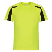 AWDis Cool Contrast Wicking T-Shirt - Electric Yellow/Jet Black Size S