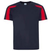 AWDis Cool Contrast Wicking T-Shirt - French Navy/Fire Red Size S