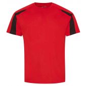 AWDis Cool Contrast Wicking T-Shirt - Fire Red/Jet Black Size XXL