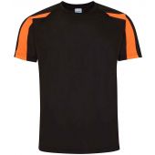 AWDis Cool Contrast Wicking T-Shirt - Jet Black/Electric Orange Size S
