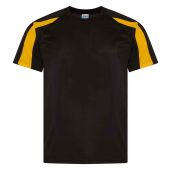 AWDis Cool Contrast Wicking T-Shirt - Jet Black/Gold Size S