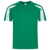 AWDis Cool Contrast Wicking T-Shirt - Kelly Green/Arctic White Size S