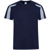 AWDis Cool Contrast Wicking T-Shirt - Oxford Navy/Sky Blue Size S
