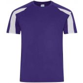AWDis Cool Contrast Wicking T-Shirt - Purple/Arctic White Size S
