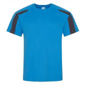 AWDis Cool Contrast Wicking T-Shirt - Sapphire Blue/Charcoal Size S