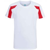 AWDis Kids Cool Contrast T-Shirt - Arctic White/Fire Red Size 3-4