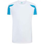 AWDis Kids Cool Contrast T-Shirt - Arctic White/Sapphire Blue Size 3-4