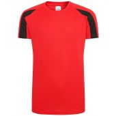 AWDis Kids Cool Contrast T-Shirt - Fire Red/Jet Black Size 12-13