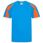 AWDis Kids Cool Contrast T-Shirt - Sapphire Blue/Electric Orange Size 3-4