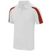 AWDis Cool Contrast Polo Shirt - Arctic White/Fire Red Size S