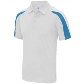 AWDis Cool Contrast Polo Shirt - Arctic White/Sapphire Blue Size S