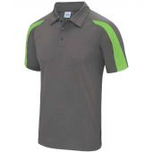 AWDis Cool Contrast Polo Shirt - Charcoal/Lime Green Size S