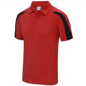 AWDis Cool Contrast Polo Shirt - Fire Red/Jet Black Size XXL