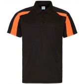 AWDis Cool Contrast Polo Shirt - Jet Black/Electric Orange Size S