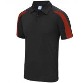 AWDis Cool Contrast Polo Shirt - Jet Black/Fire Red Size XXL