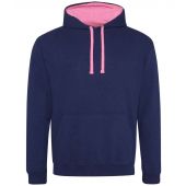 AWDis Varsity Hoodie - Oxford Navy/Candyfloss Pink Size S