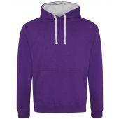 AWDis Varsity Hoodie - Purple/Heather Grey Size S