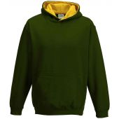 AWDis Kids Varsity Hoodie - Forest Green/Gold Size 3-4