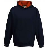 AWDis Kids Varsity Hoodie - New French Navy/Fire Red Size 3-4