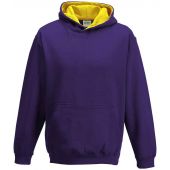 AWDis Kids Varsity Hoodie - Purple/Sun Yellow Size 3-4