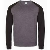 AWDis Baseball Sweatshirt - Charcoal/Jet Black Size XXL