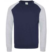 AWDis Baseball Sweatshirt - Oxford Navy/Heather Grey Size XXL