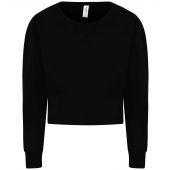 AWDis Ladies Cropped Sweatshirt - Deep Black Size XL