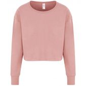 AWDis Ladies Cropped Sweatshirt - Dusty Pink Size XL