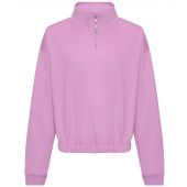AWDis Ladies Cropped 1/4 Zip Sweatshirt - Lavender Size XL