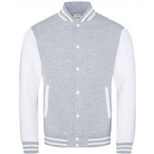 AWDis Varsity Jacket - Heather Grey/White Size XS