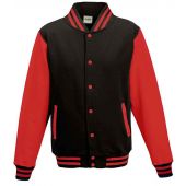 AWDis Varsity Jacket - Jet Black/Fire Red Size 3XL