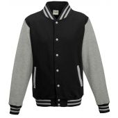 AWDis Varsity Jacket - Jet Black/Heather Grey Size XS