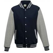 AWDis Varsity Jacket - Oxford Navy/Heather Grey Size XS