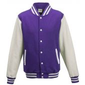 AWDis Varsity Jacket - Purple/White Size XS