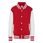 AWDis Kids Varsity Jacket - Fire Red/White Size 3-4