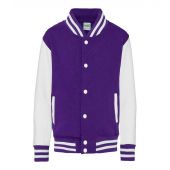 AWDis Kids Varsity Jacket - Purple/White Size 3-4