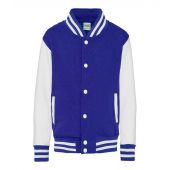 AWDis Kids Varsity Jacket - Royal Blue/White Size 12-13