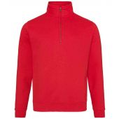 AWDis Sophomore Zip Neck Sweatshirt - Fire Red Size XL