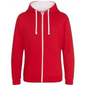 AWDis Varsity Zoodie - Fire Red/Arctic White Size S