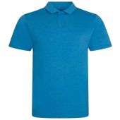 AWDis Tri-Blend Polo Shirt - Heather Sapphire Blue Size S