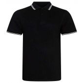 AWDis Stretch Tipped Piqué Polo Shirt - Black/White Size XXL
